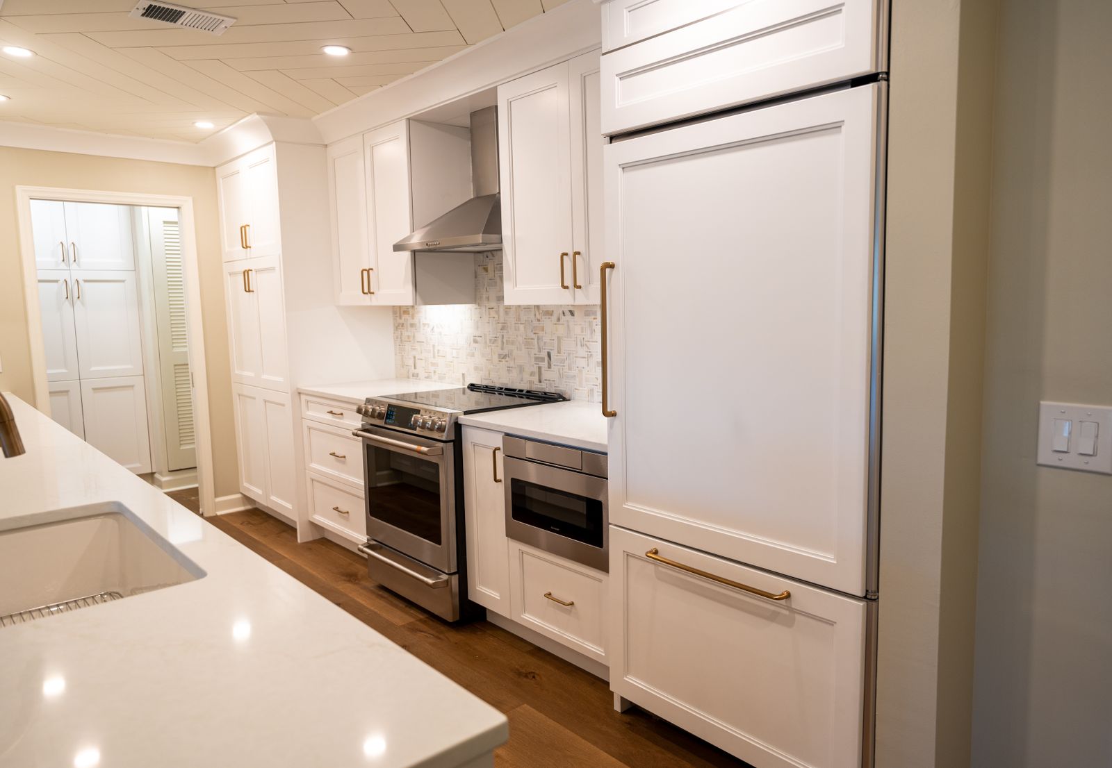 A kitchen built in American black walnut