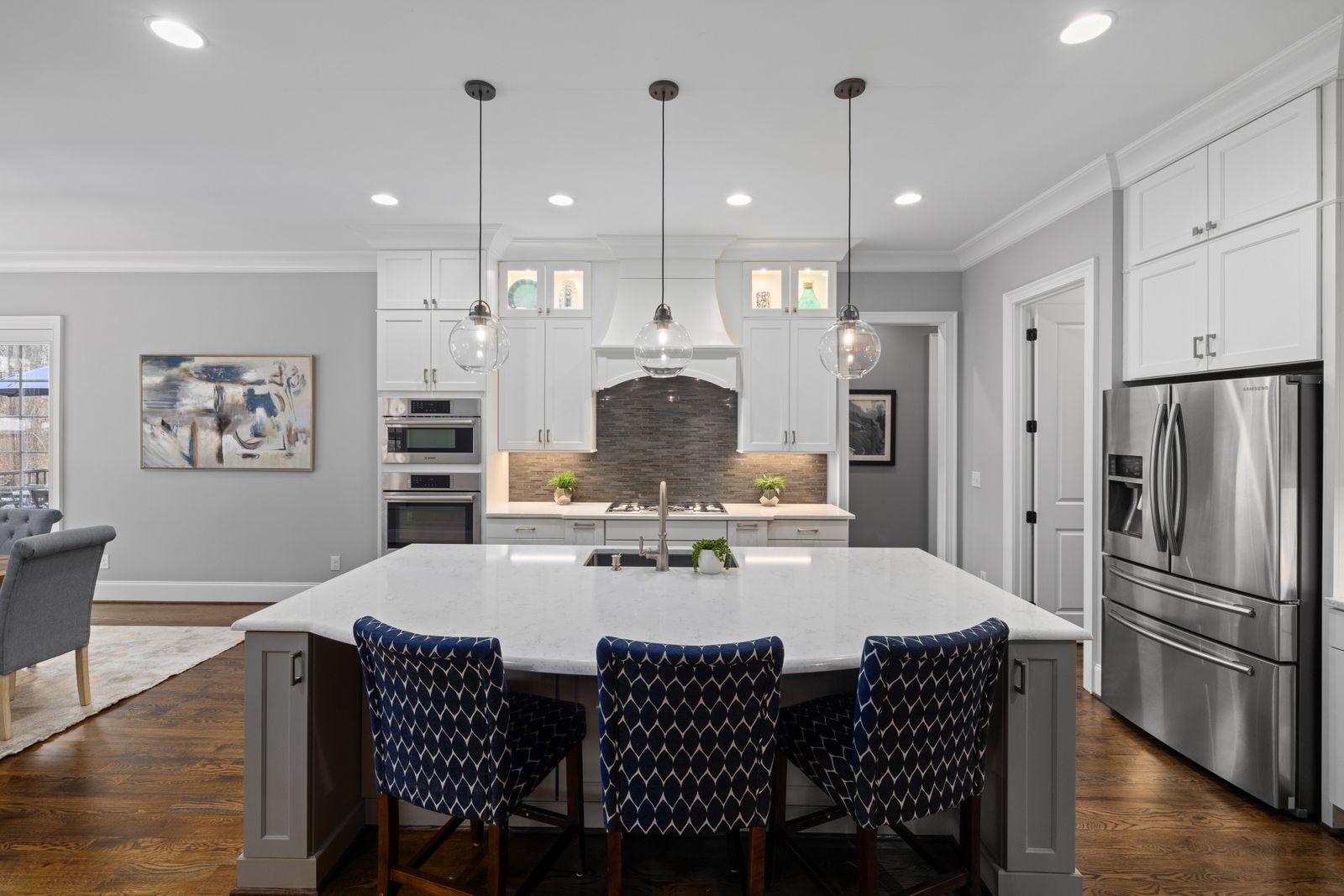A kitchen built in Quartersawn white oak